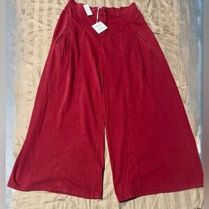 DAVI & DANI Burgundy Wide-Leg Pants